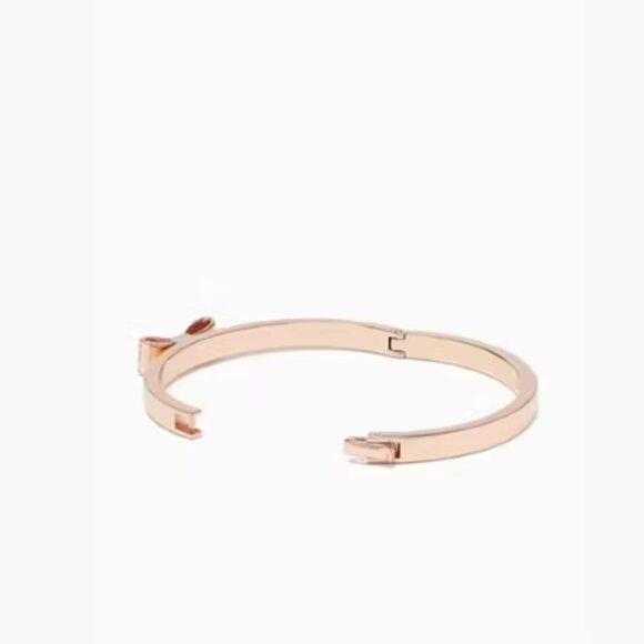 KATE SPADE Ready Set Bow Pave Bow Bangle Bracelet Rose Gold New 100% AUTHENTIC - Picture 3 of 3